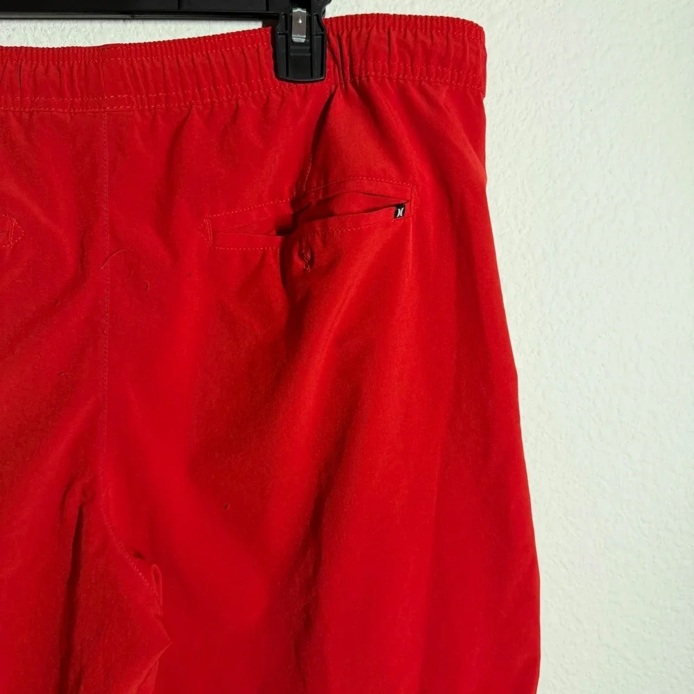 Hurley Dri‎ Fit Convoy Volley Trunks Shorts Mens Large Red Mesh Lined Swimwear